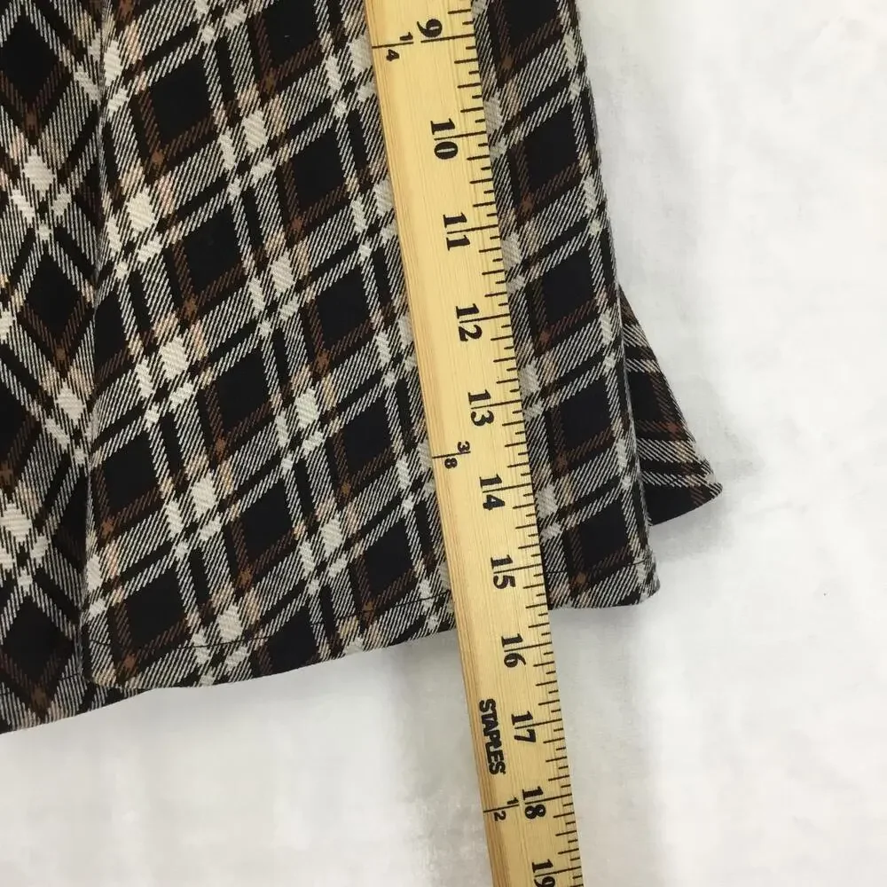 FRENCH KISS Aline Plaid Print School Girl Mini Skirt, Short Included Sz M